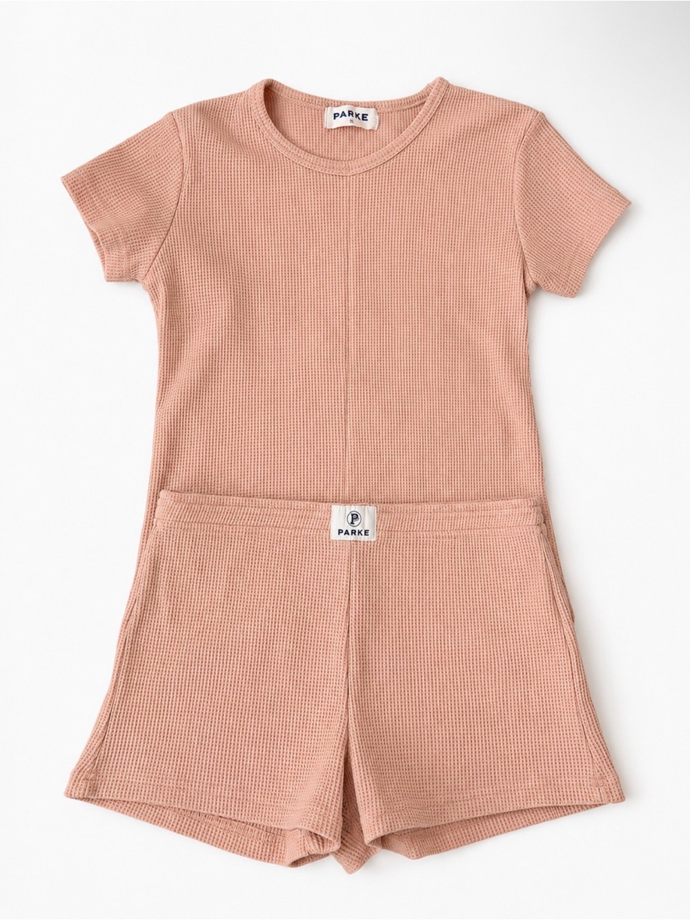 Parke Women's Short Sleeve Waffle Knit Short Set